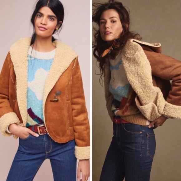 🆕NWT Anthropologie Sherpa Toggle Jacket